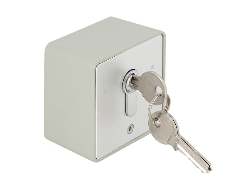 Impulzusos kulcsoskapcsoló fém házban, NO/NC, YKS-803D1-wh